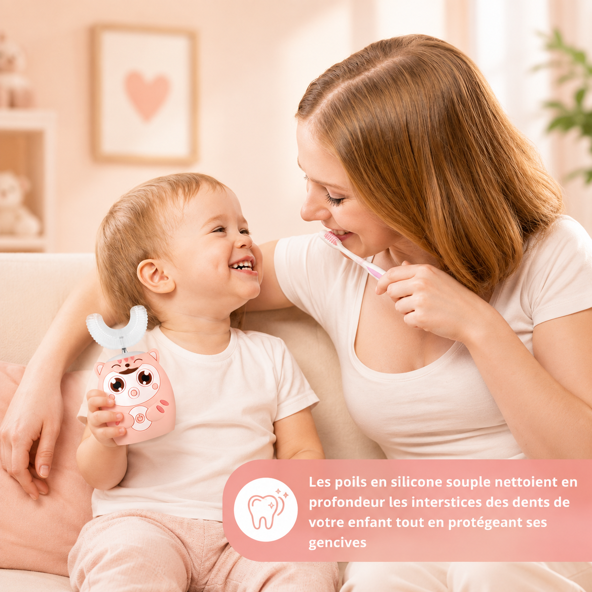 Brosse à dents en U pour enfants électrique 360°