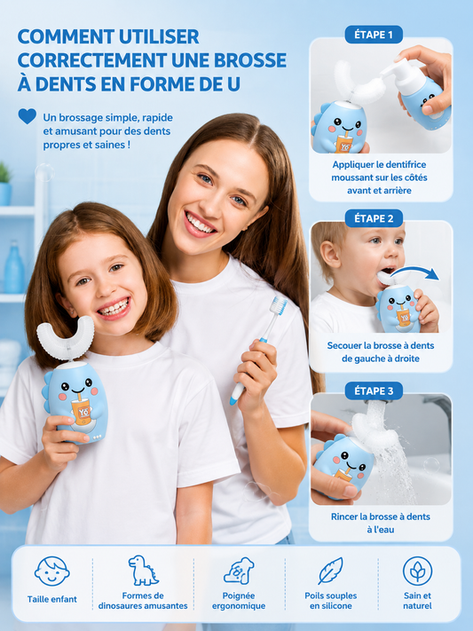 Brosse à dents en U pour enfants électrique 360°