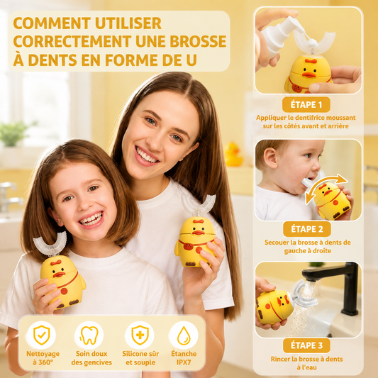 Brosse à dents en U pour enfants électrique 360°
