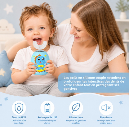 Brosse à dents en U pour enfants électrique 360°
