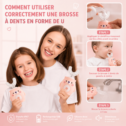 Brosse à dents en U pour enfants électrique 360°