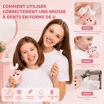 Brosse à dents en U pour enfants électrique 360°