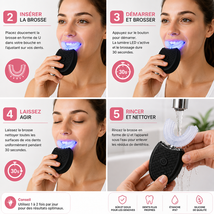 Brosse à dents intelligente de Type U, adulte