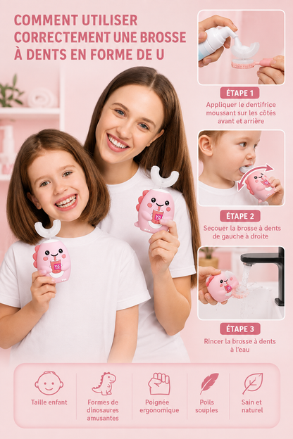 Brosse à dents en U pour enfants électrique 360°