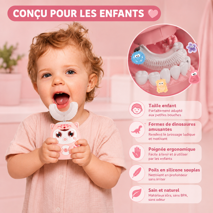 Brosse à dents en U pour enfants électrique 360°